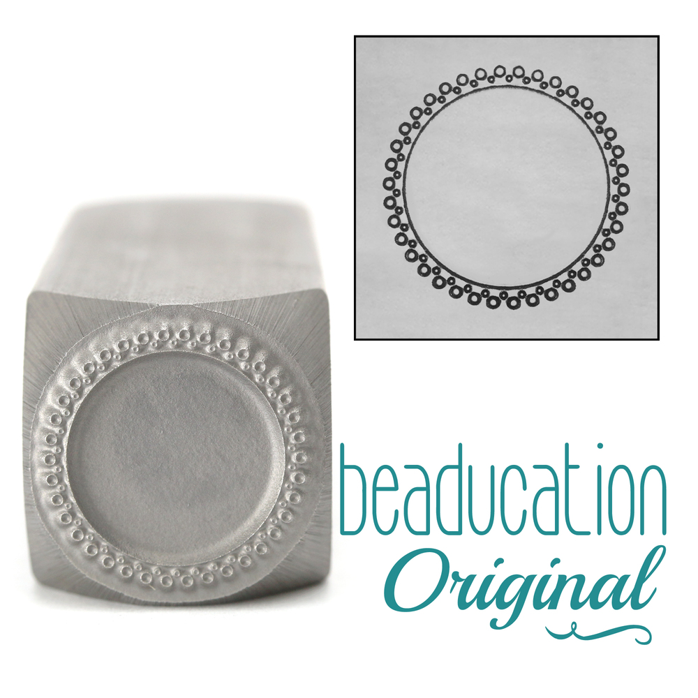 Metal Stamping Tools 2 Rows of Open Dots Circle Border Metal Design Stamp-Beaducation Original